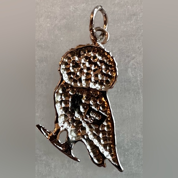 Solid 925 Sterling Silver Pendant Owl Charm - Picture 2 of 4
